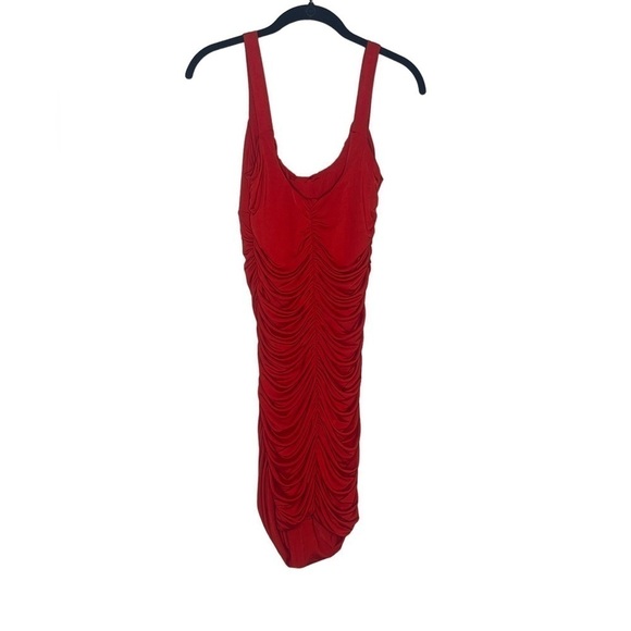 TIGER MIST Red Ruched Slinky Dress - Picture 1 of 5